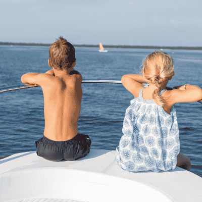 Little Two kids relaxing anglers enjoyed their charter rides