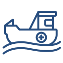 Boat icon symbolizing reliable Custom Cat Charters boating experiences, Comfort & Safety