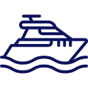 Luxury charters line art icon showcasing Custom Cat Charters charter experience