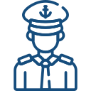 Professional yacht captain icon for Custom Cat Charters boating service