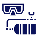 Snorkel gear kit icon showing dive mask and fins for Custom Cat Charters provides.